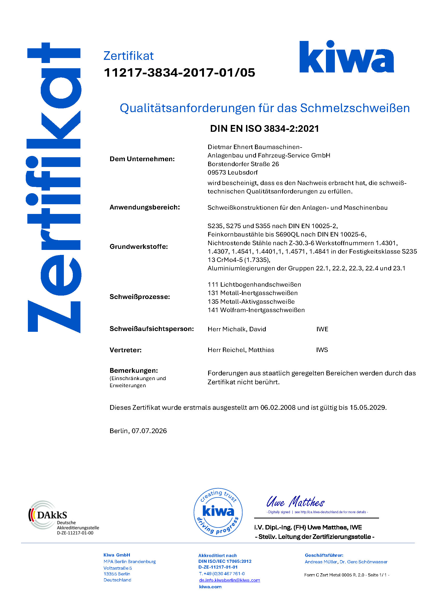 Qualitätsanforderungen für das Schmelzschweißen Qualitätsanforderungen für das Schmelzschweißen